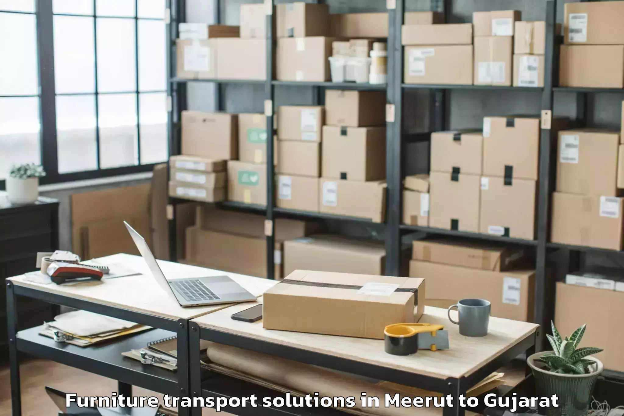 Meerut to Bhilad Furniture Transport Solutions Booking